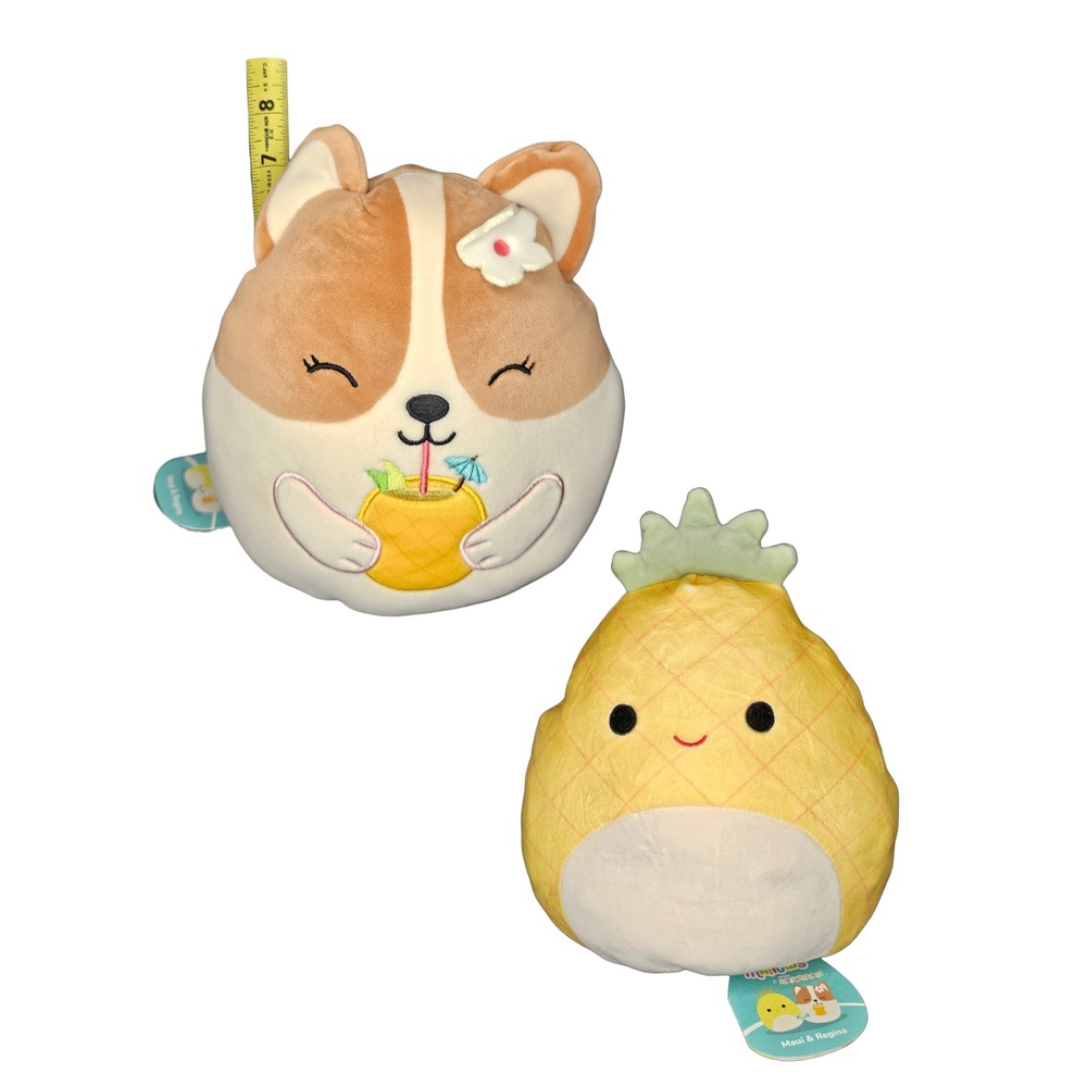 Squishmallows Flip-a-Mallows Maui Pineapple Regina Corgi 8" Reversible Plush